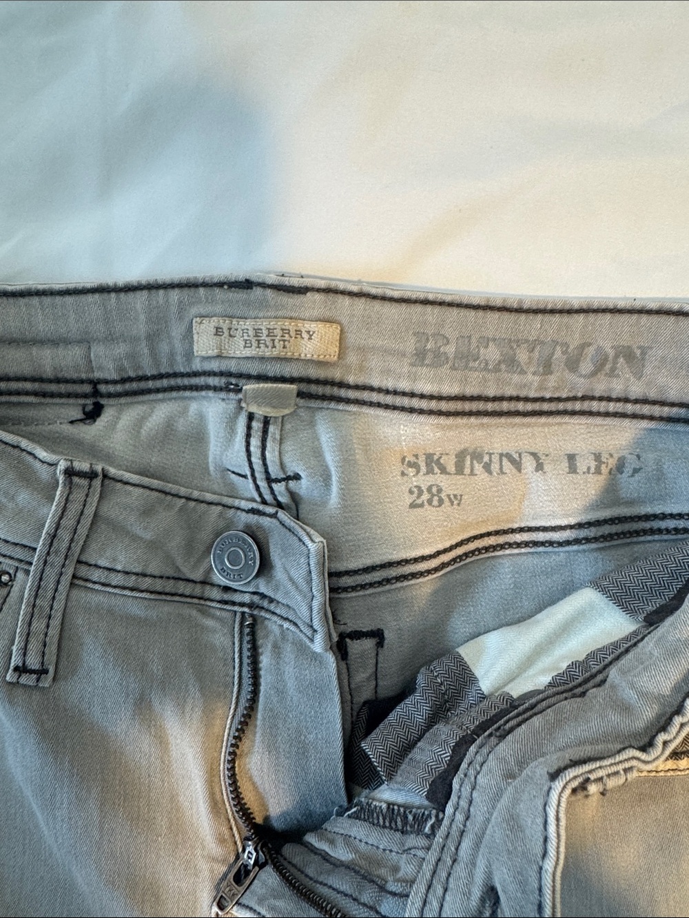 Burberry Brit Gray Wash Skinny Jeans - Picture 2 of 6